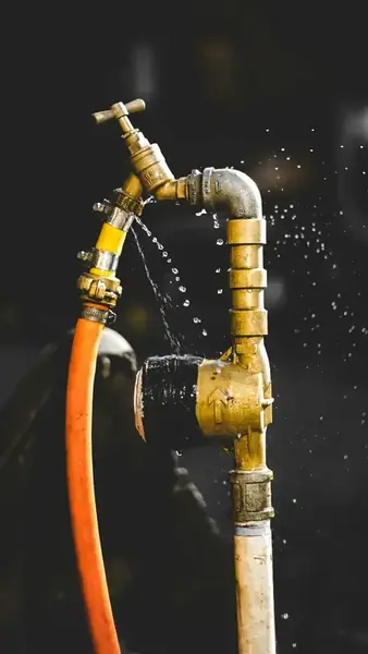 Water leaking from pipe connection